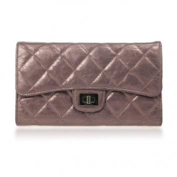 Chanel Quilted Lambskin Leather Long Flap Wallet