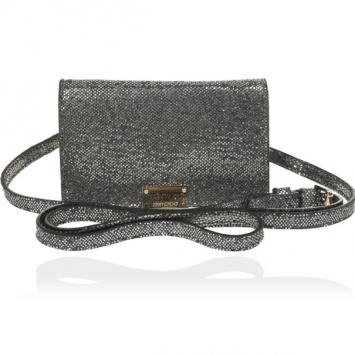Jimmy Choo Glitter Fabric Ted iPhone Mini Shoulder Bag