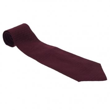 Pre Owned Salvatore Ferragamo Burgundy Gancini Print Silk Tie