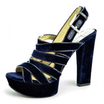 MICHAEL Michael Kors Blue Velvet Faye Platform Sandals Size 37