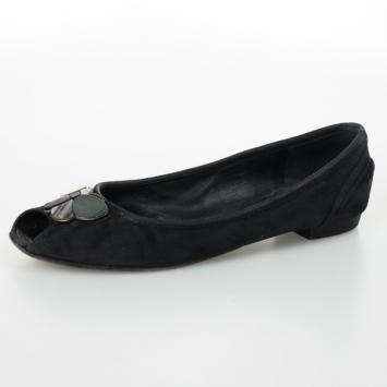 Louis Vuitton Black Open Toe Butterfly Ballet Flats Size 39.5