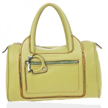 Salvatore Ferragamo Apple Green Leather Boston Bag