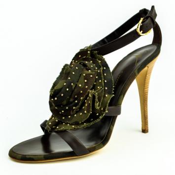Giuseppe Zanotti Camouflage 'Romantic Rose' Studded Sandals Size 39