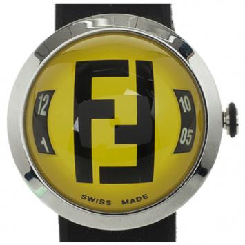 Fendi 8010 G SS Rubber Yellow Unisex Wristwatch 38 MM
