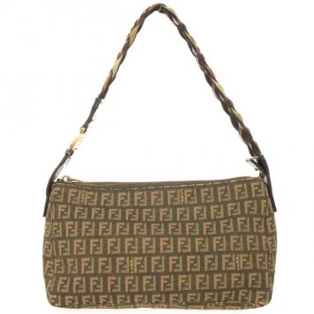 Fendi Zucchino Braided Handle Shoulder Bag