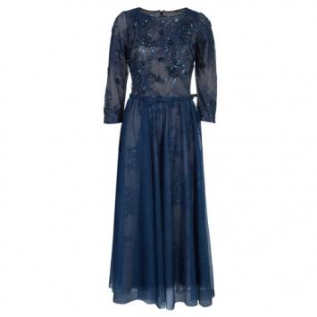 Tadashi Shoji Teal Lace Embellished Dress S