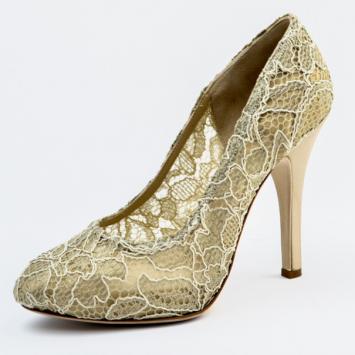 Dolce and Gabbana Semi Sheer Lace and Satin Platform Pumps Size 37.5