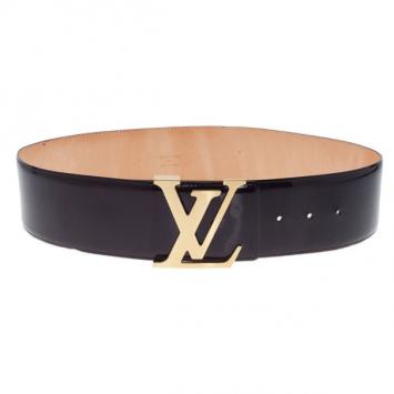 Louis Vuitton Black Leather Initials Belt 75CM