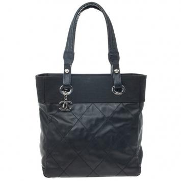 Chanel Black Paris Biarritz Medium Shopping Tote Bag