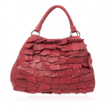Miu Miu Red Leather Nappa Patch Tote