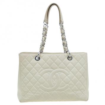 Chanel Beige Caviar Grand Shopping Tote GST
