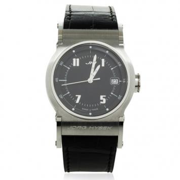 Pre Owned Hysek Verdict SS Leather Mens Wristwatch 38 MM