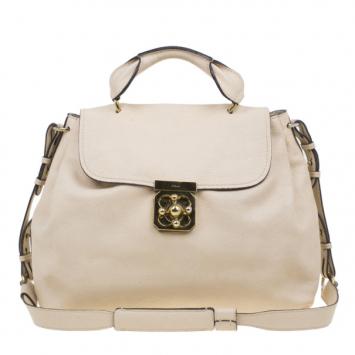 Chloe Beige Leather Elsie Medium Shoulder Bag