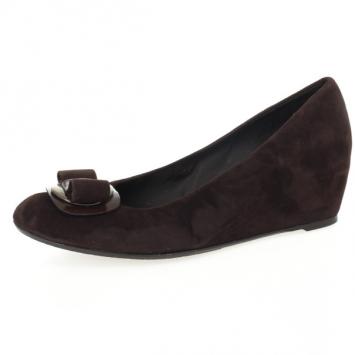 Stuart Weitzman Brown Suede Bow Wedges Size 39.5