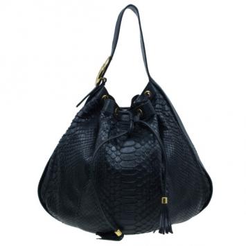 Gucci Black GG Python Medium Interlocking Icon Shoulder Bag