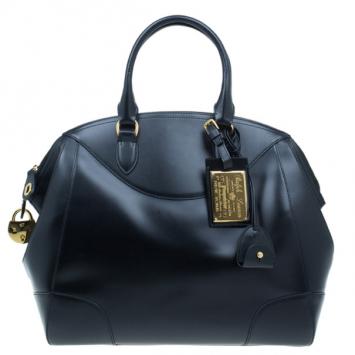 Ralph Lauren Black Leather Bedford Top-Handle