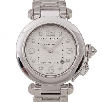 Cartier Pasha 18K White Gold Womens Wristwatch 32MM