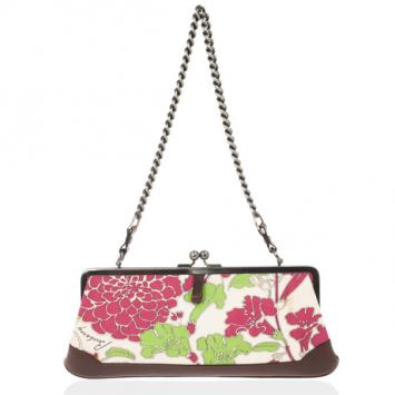 Burberry Floral Canvas Framed Evening Bag