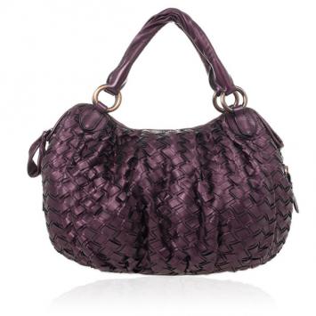 Miu Miu Metallic Purple Woven Leather Hobo Bag