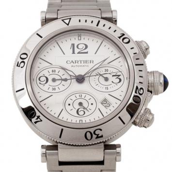 Pre Owned Cartier SS Pasha Mens Chronograph 42 MM