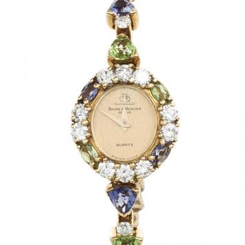 Baume & Mercier 18 K Yellow Gold High Jewelry Womens Wristwatch 16 MM