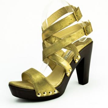 Jimmy Choo Gold Leather Unity Strappy Platform Sandals Size 40