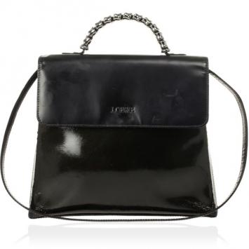 Loewe Satinless Steel Black Leather Top Handle Briefcase