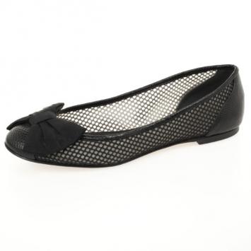Giuseppe Zanotti Black Mesh Bow Flats Size 39