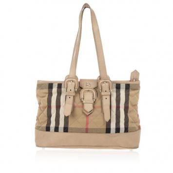 Burberry House Check Quilted Fabric Tote 