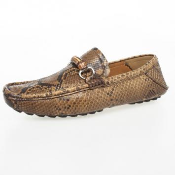 Pre Owned Gucci Python Moccasin With Bamboo Horsebit Size 42