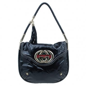 Gucci Black Patent Britt Tassel Flap Bag