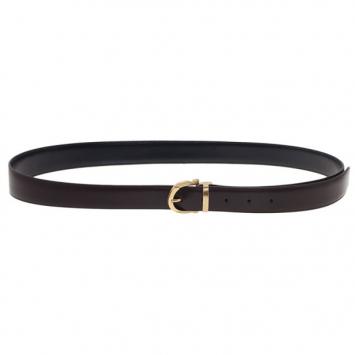 Pre Owned Salvatore Ferragamo Brown Leather Reversible Belt 100CM
