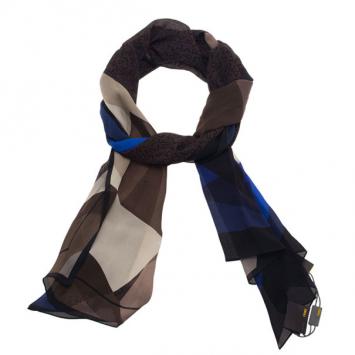 Fendi Brown Silk Scarf