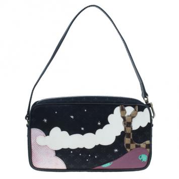 Louis Vuitton Black Suede Giraffe Conte De Fees Pochette