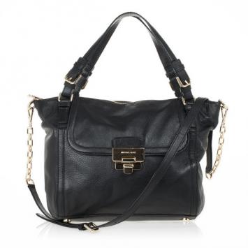 MICHAEL Michael Kors Black Leather Deneuve Satchel