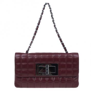 Chanel Red Leather Chocolate Bar Mademoiselle Flap Bag