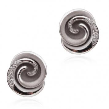 Annamaria Camilli Black Rose Diamond White Gold Earrings