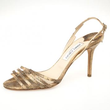 Jimmy Choo Snakeskin Slingback Sandals Size 39.5