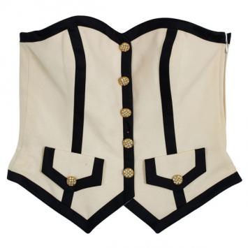Vintage Escada Couture Monochrome Corset S