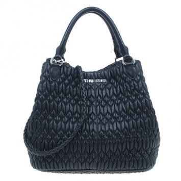 Miu Miu Black Cloquet Nappa Leather Bag