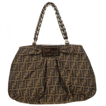 Fendi Brown Mia Metallic Zucca Shoulder Bag