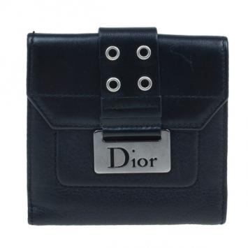 Dior Black Leather Chic Compact Wallet