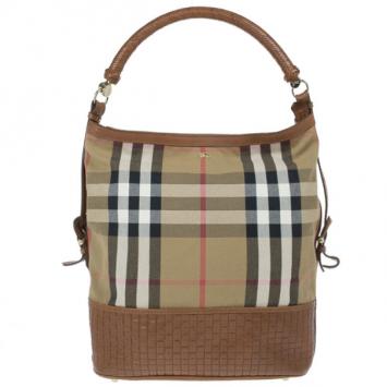 Burberry Brown Medium Smoked Check Hobo