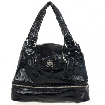 Marc by Marc Jacobs Black Patent Posh Super K Tote