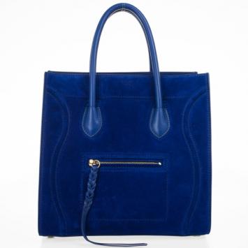 Celine Electric Blue Suede Phantom Large Bag