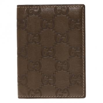 Pre Owned Gucci Brown Monogram Card Holder