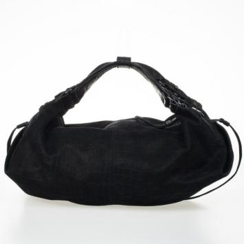 Givenchy Black Croc Embossed Leather Medium Shoulder Bag