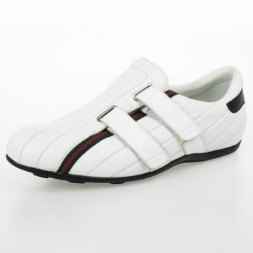Gucci White Leather Velcro Sneakers Size 38.5