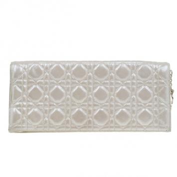 Dior Metallic Gold Leather Cannage Folded Clutch