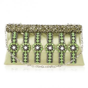 Valentino Gray Poudre Nappa Glam Framed Clutch
